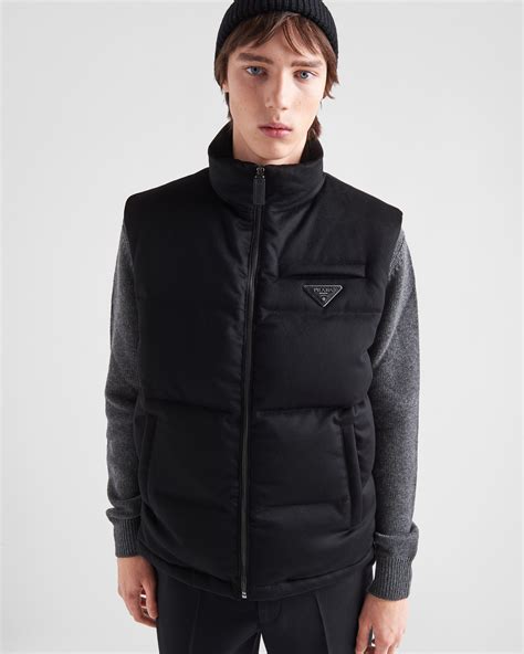 puffer vest prada|prada cashmere puffer.